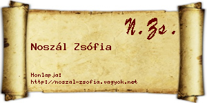 Noszál Zsófia névjegykártya